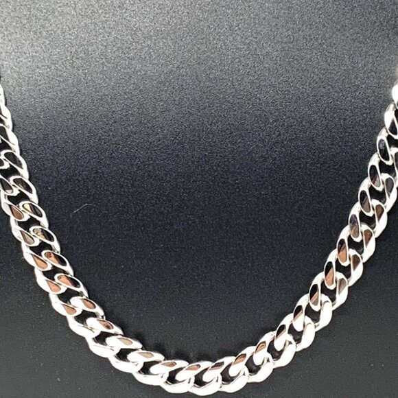 Silver 925 Heavy Cuban Link Necklace - Picture 4 of 5